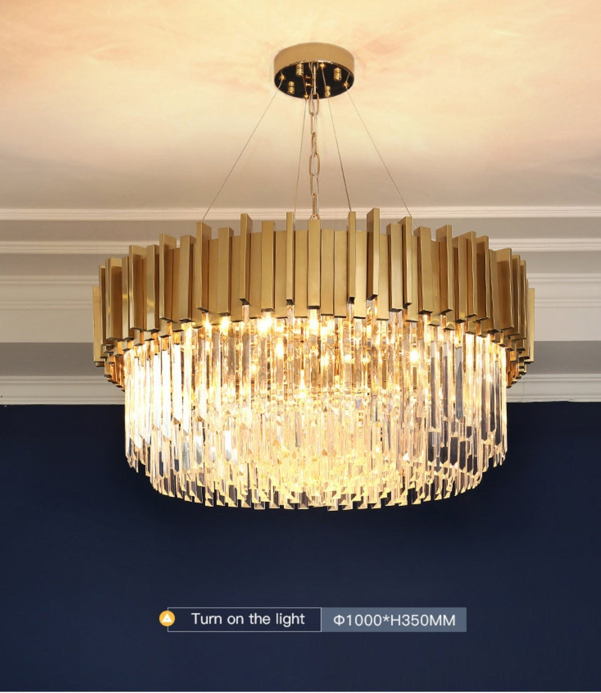 Full Set Gold Crystal Chandelier Light - Reflect Lighting
