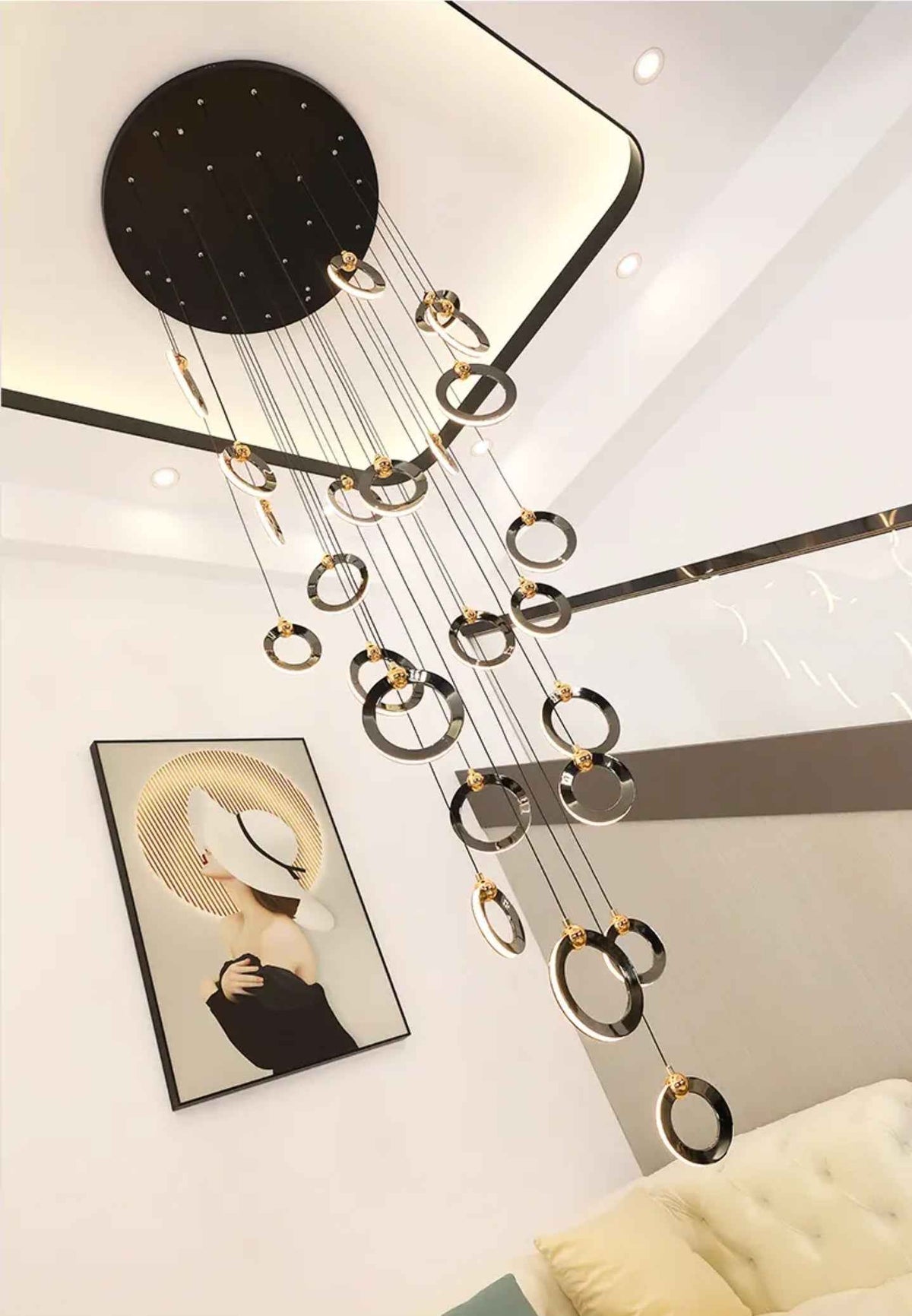 Elysian Rings Staircase Chandelier