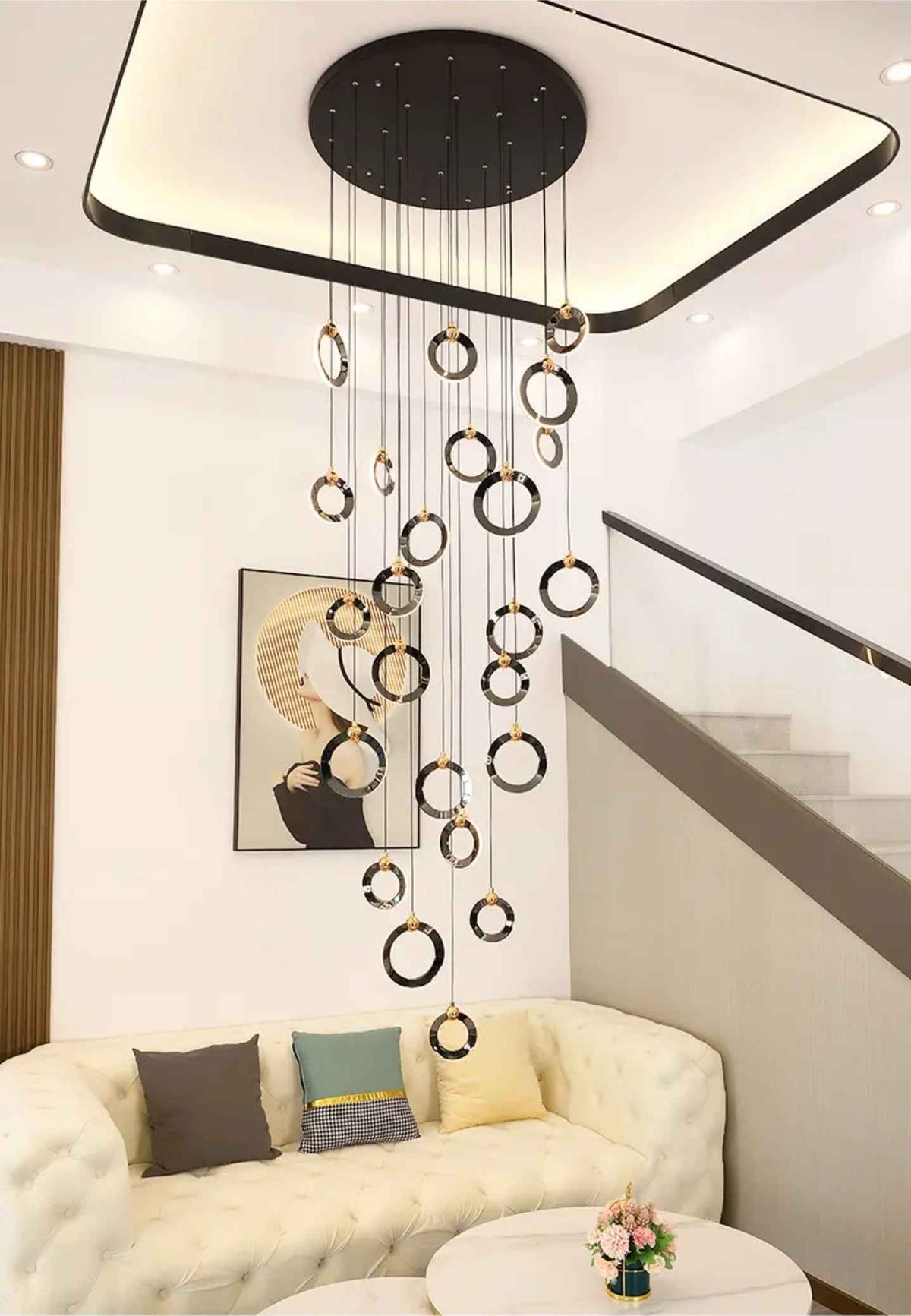 Elysian Rings Staircase Chandelier