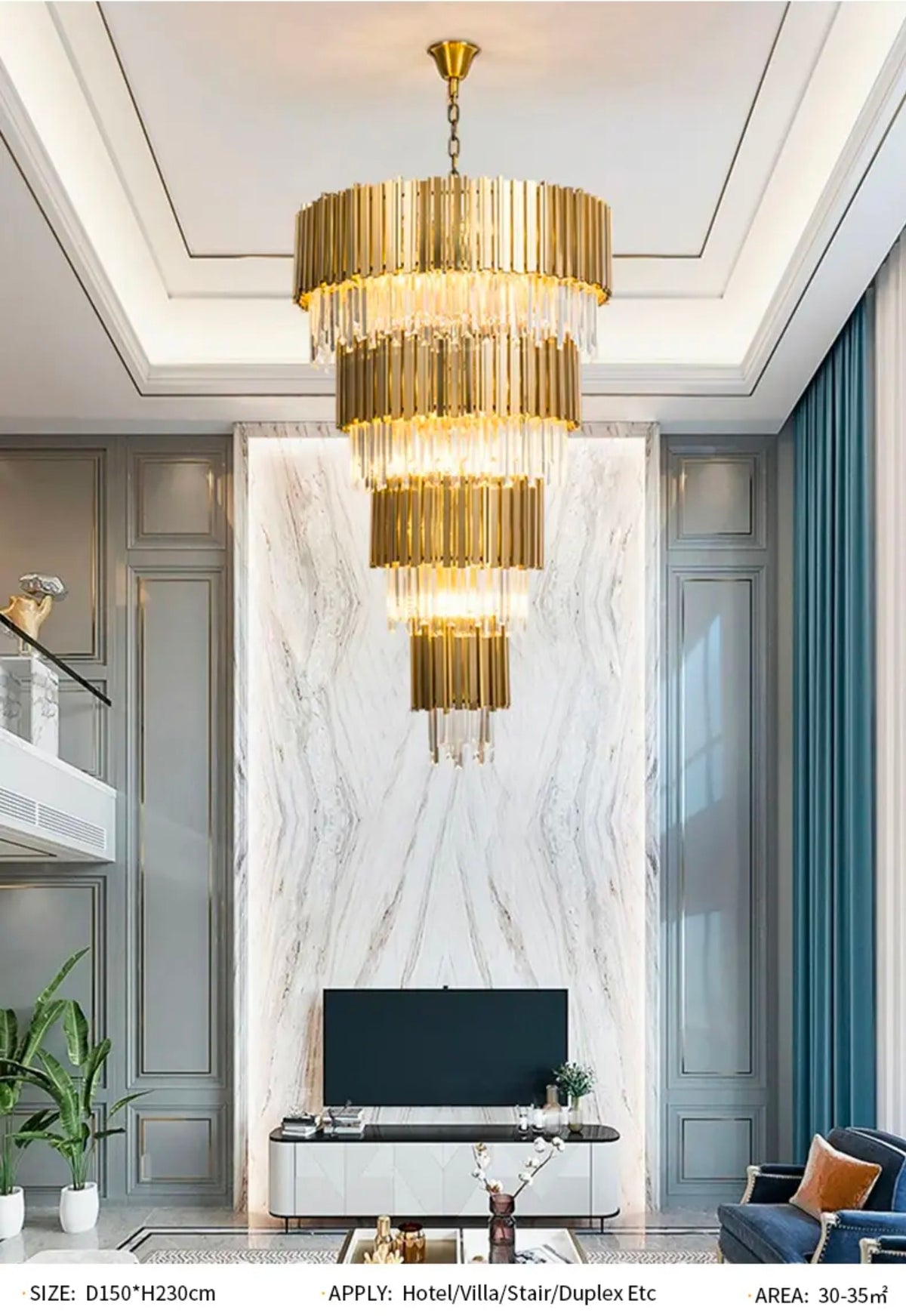 Nirupa Amethy Crysla Chandelier