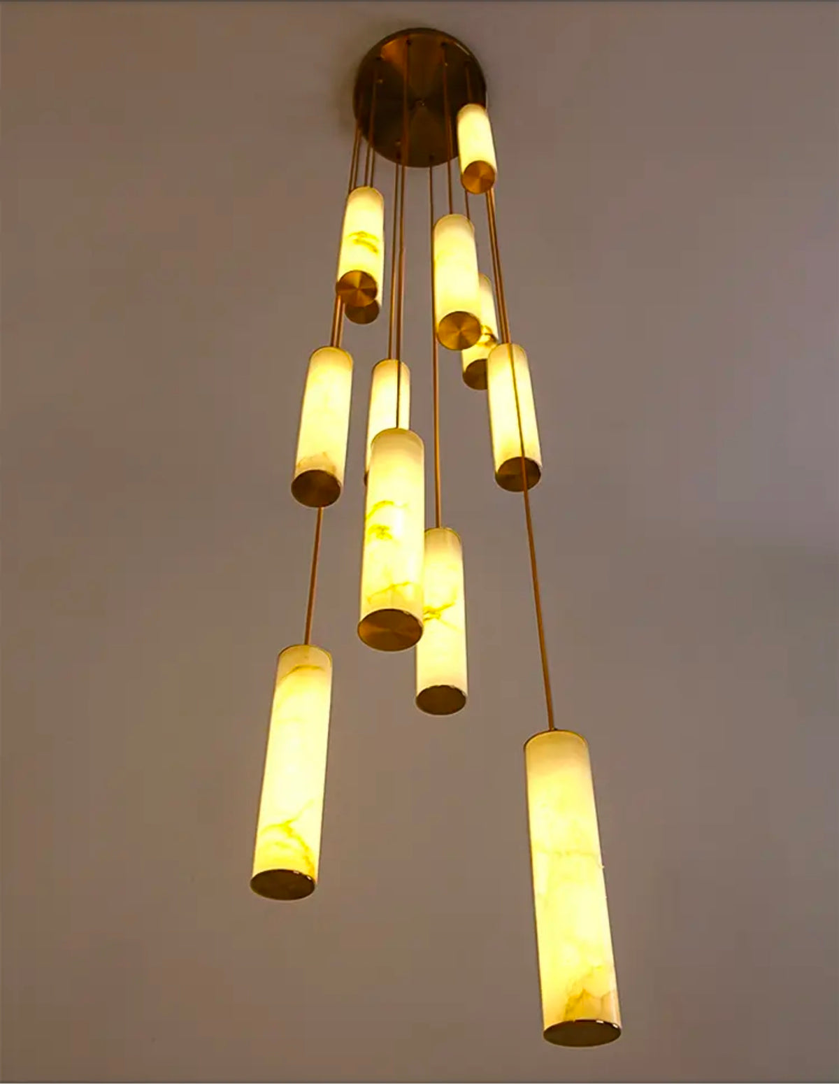 Kiska Marble Copper Staircase Chandelier
