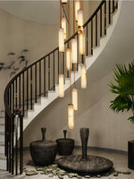Kiska Marble Copper Staircase Chandelier