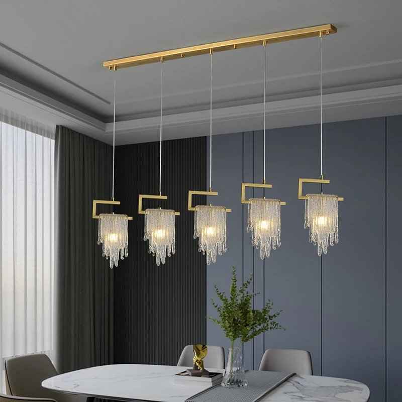 Abbaigh Copper Golden Staircase Chandelier- Colour & Brightness Changing