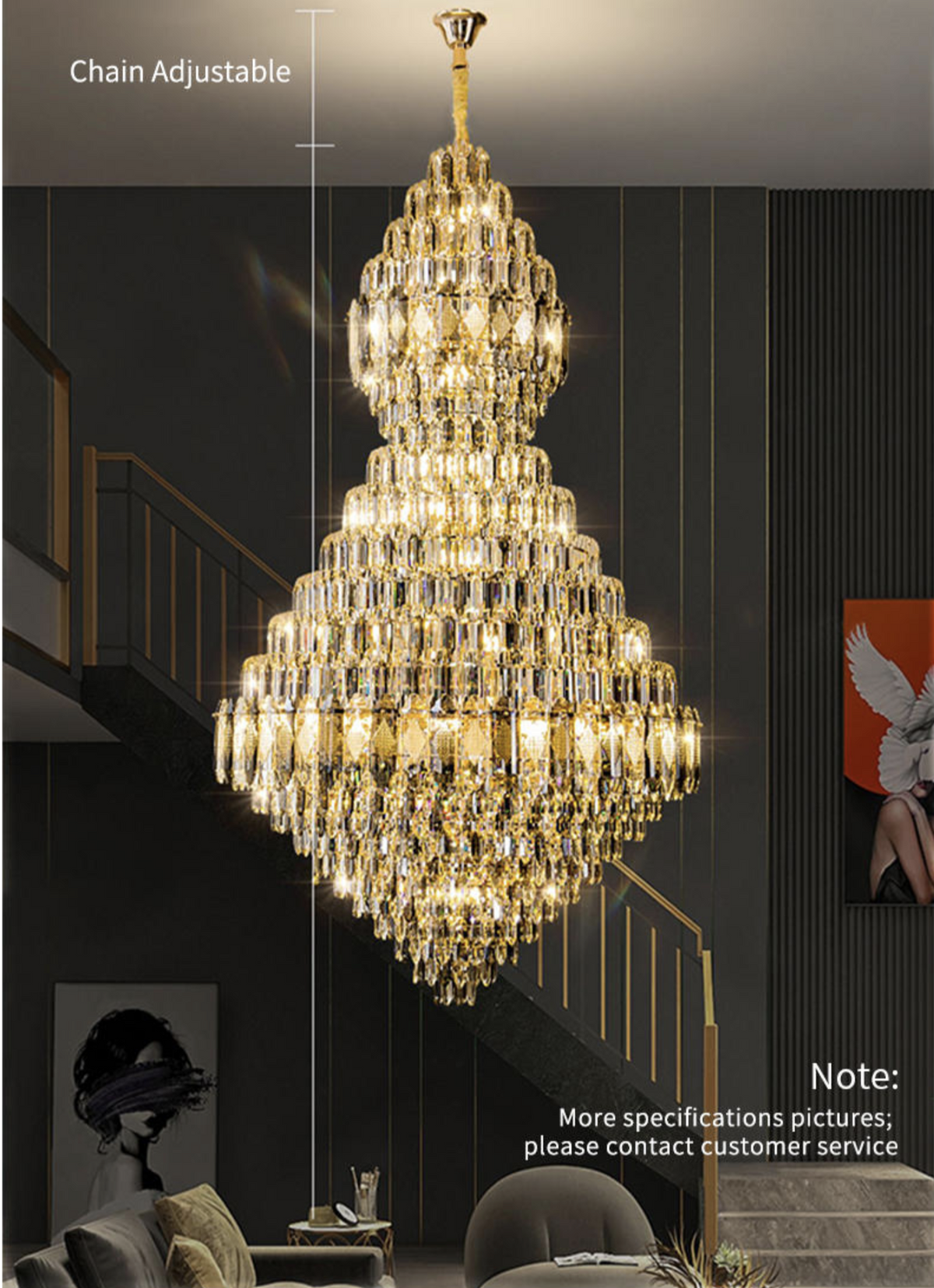 Salazar Ramon Large Crystal Chandelier - Reflect Lighting