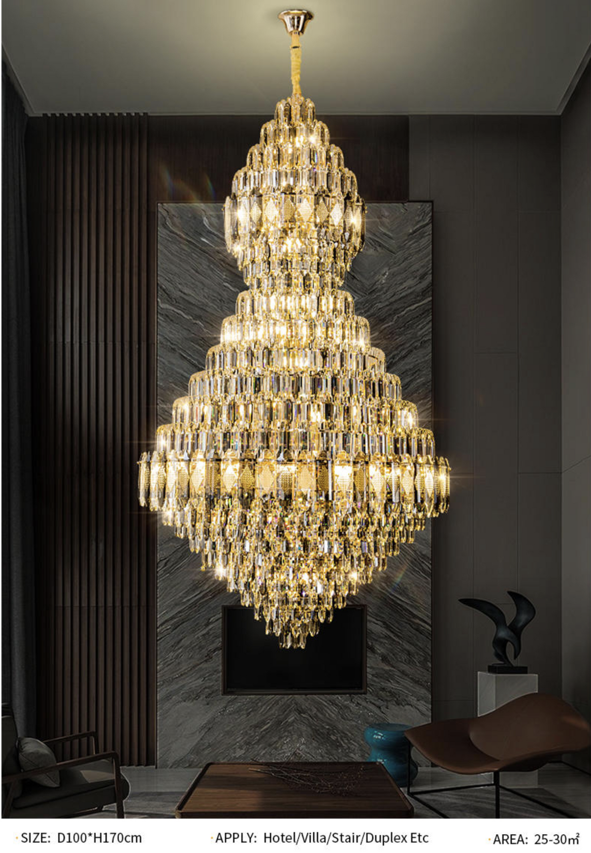 Salazar Ramon Large Crystal Chandelier - Reflect Lighting