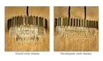 Pyrite Grey Crystal Chandelier -Round/Rectangle - Reflect Lighting
