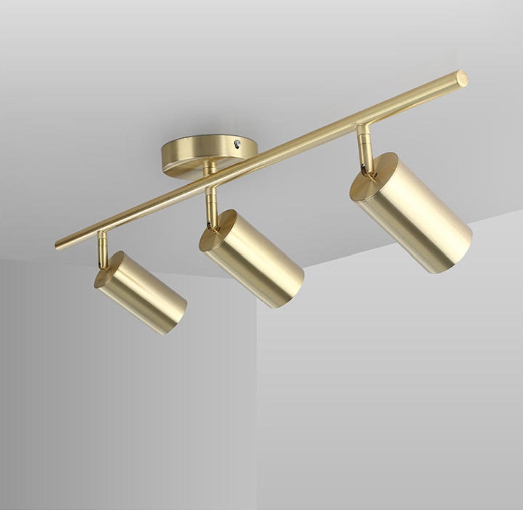Gold Multi Head Metal Ceiling Spotlight - Reflect Lighting