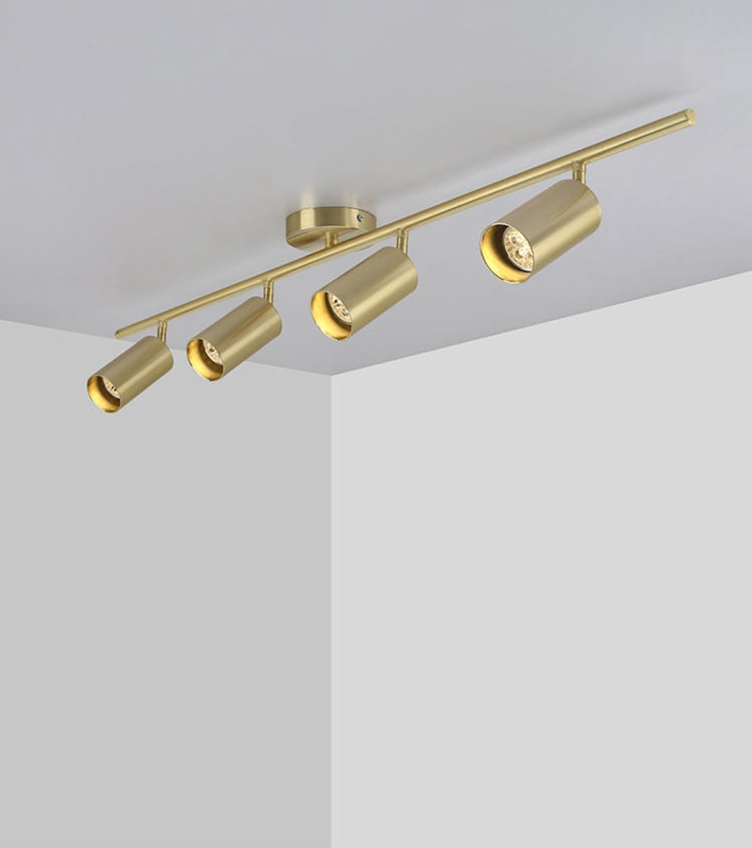 Gold Multi Head Metal Ceiling Spotlight - Reflect Lighting