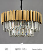 Pyrite Gold Crystal Chandelier -Round/Rectangle - Reflect Lighting