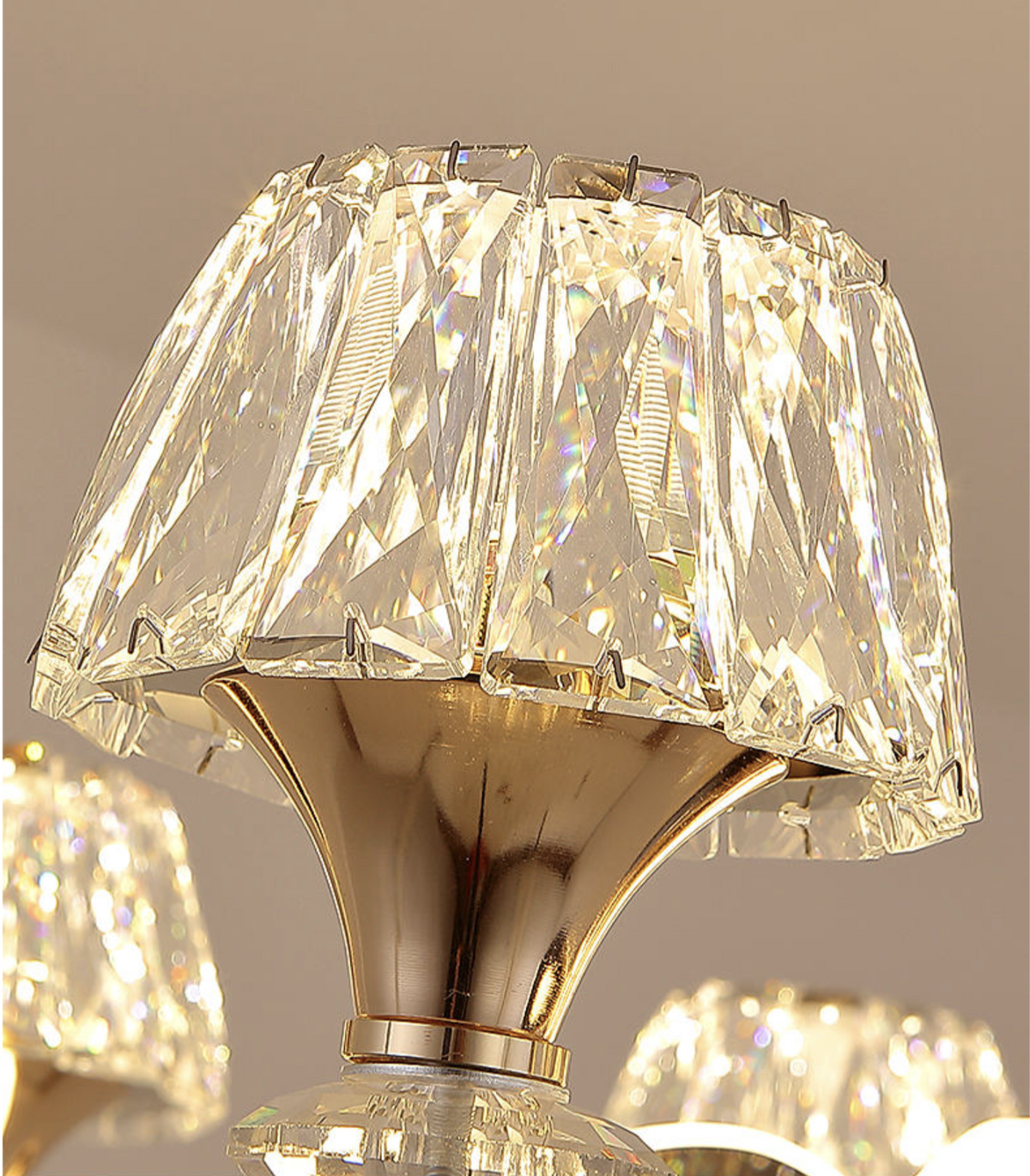 Paulo Tannehill Gold Crystal LED Chandelier - Reflect Lighting