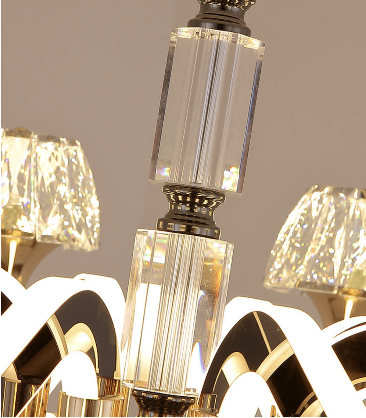 Paulo Tannehill Gold Crystal LED Chandelier - Reflect Lighting