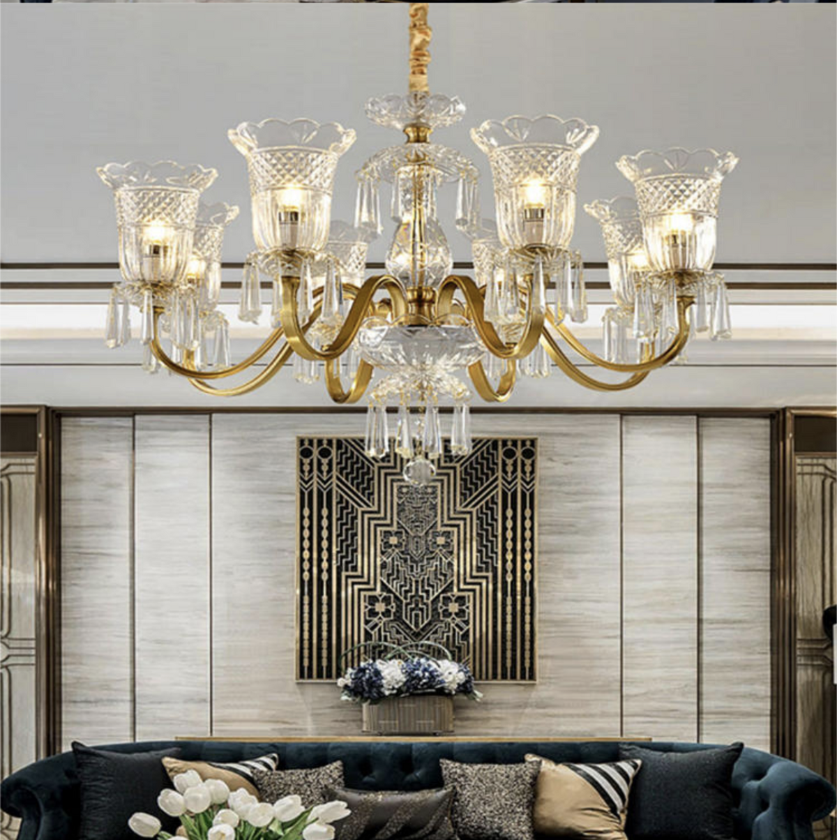 Silhouette Devonte Gold Chandelier - Reflect Lighting