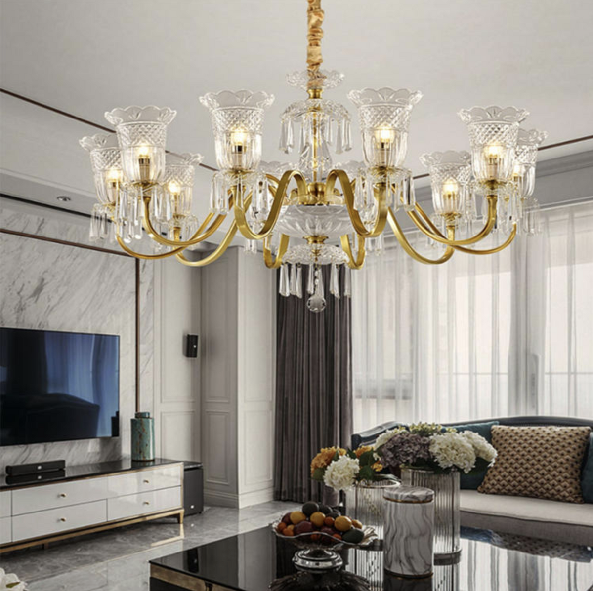 Silhouette Devonte Gold Chandelier - Reflect Lighting