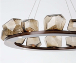 Amber Rock Wagon Wheel Chandelier - Reflect Lighting