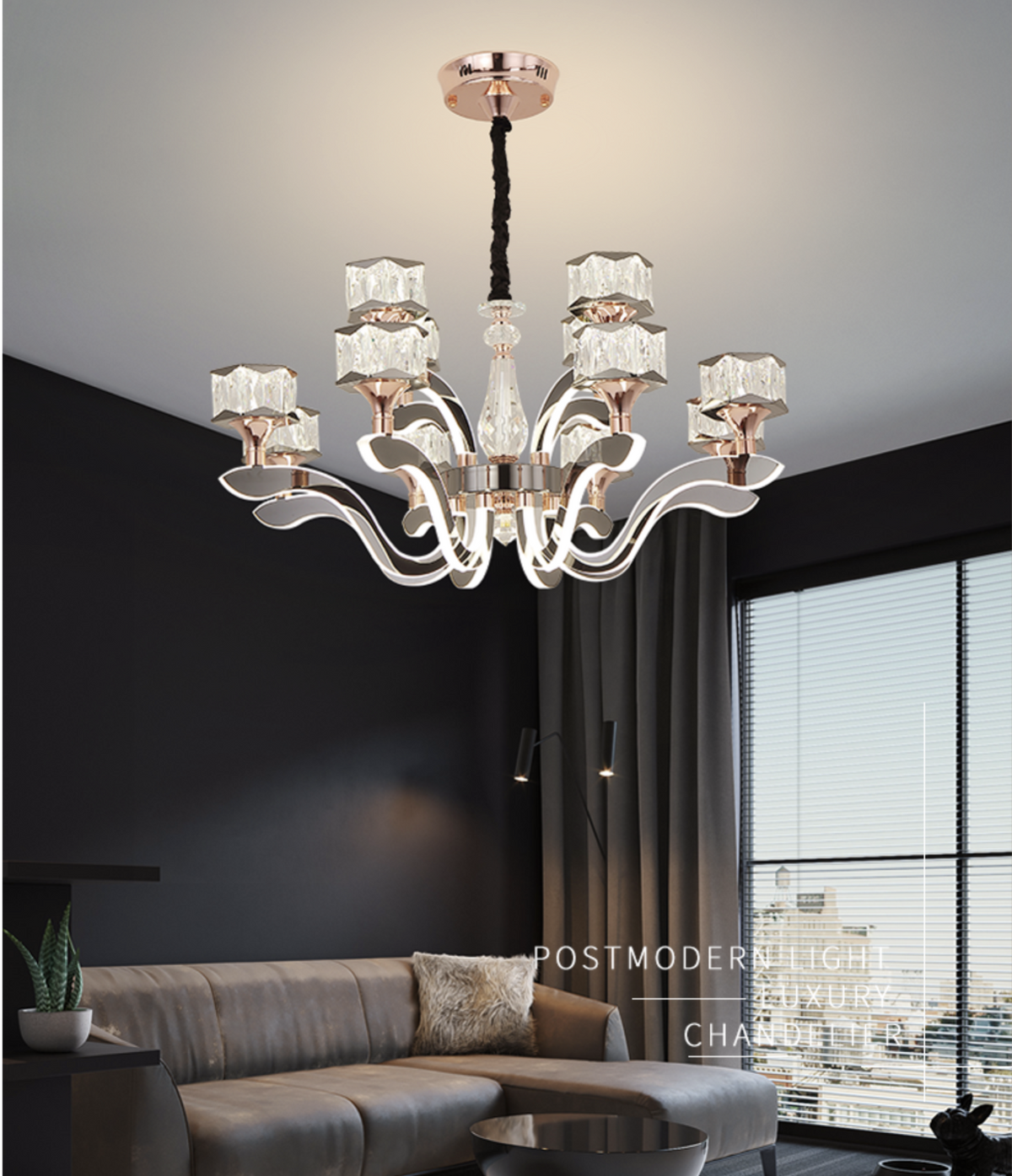 Fraser LED Crystal Shaded Chandelier - Reflect Lighting