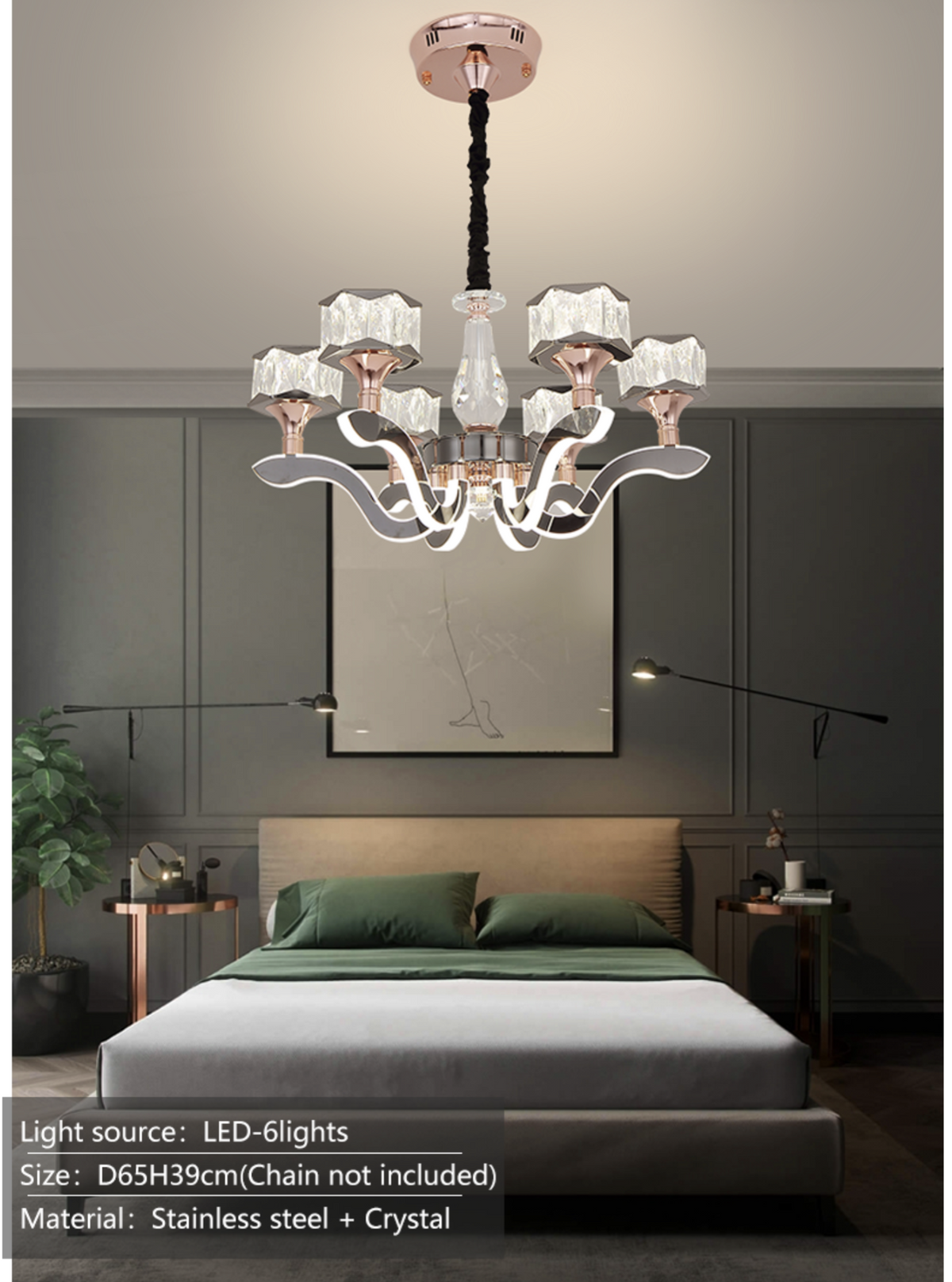 Fraser LED Crystal Shaded Chandelier - Reflect Lighting