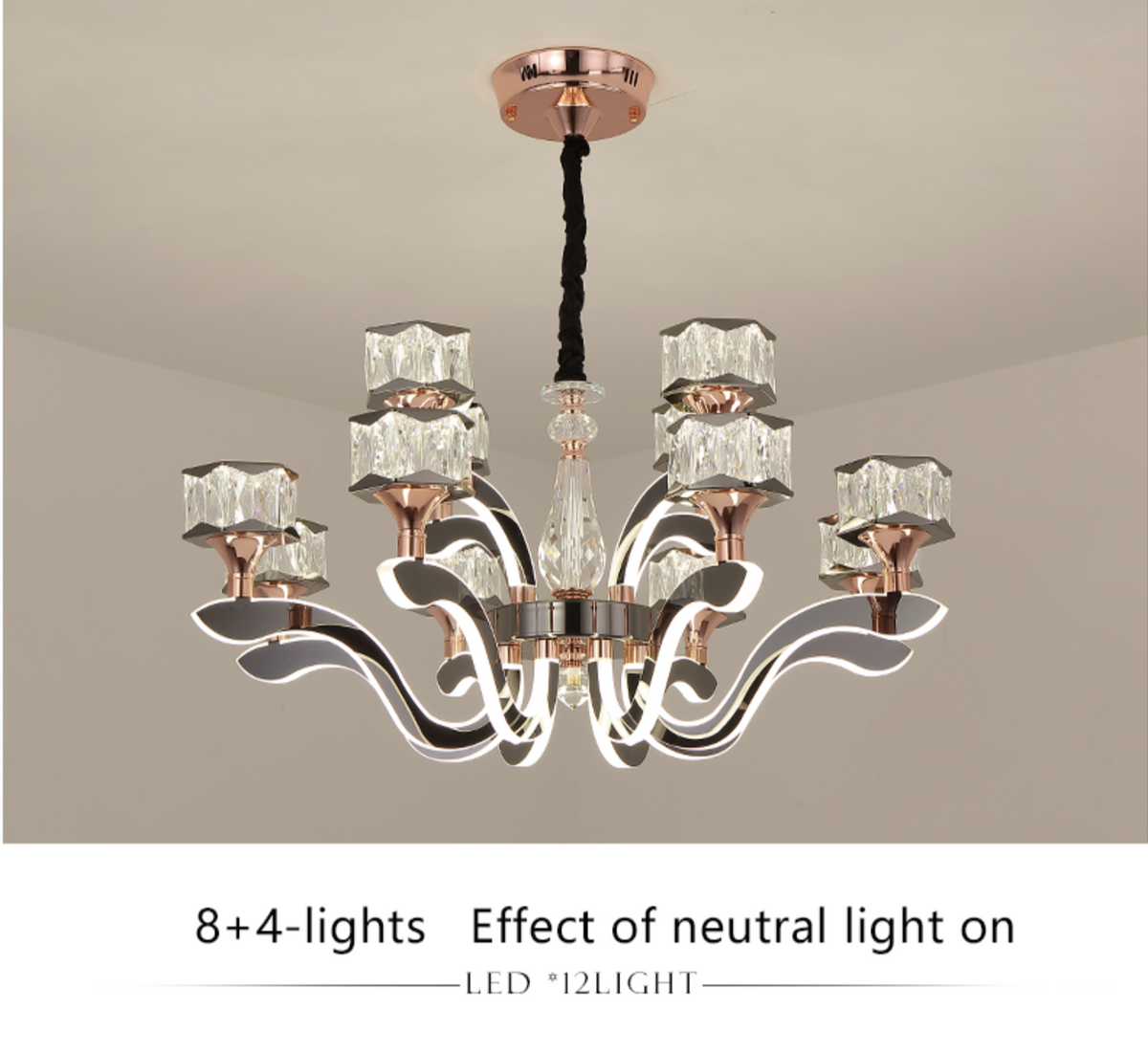 Fraser LED Crystal Shaded Chandelier - Reflect Lighting