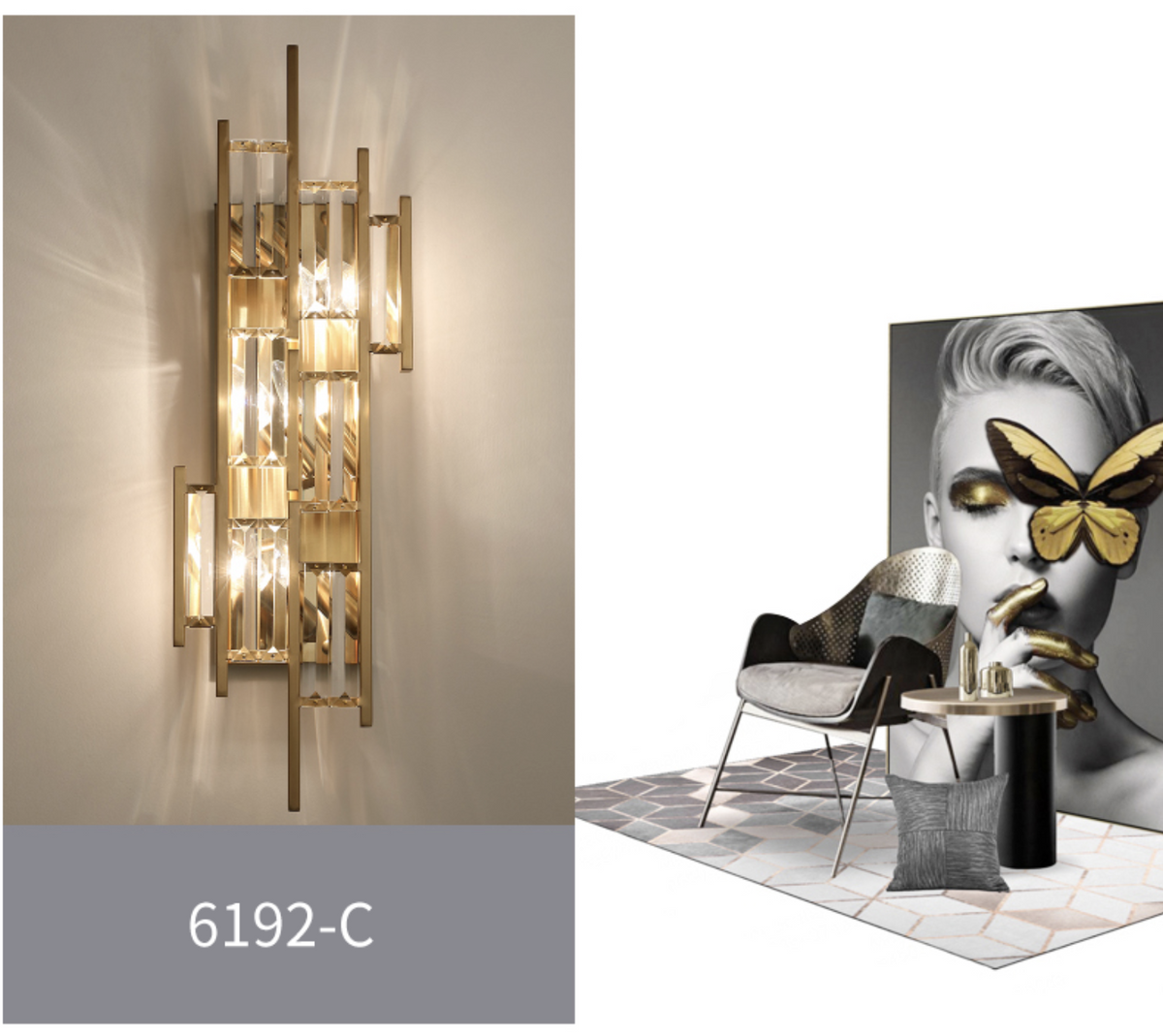 Mireille Rose Gold/Gold Wall lamp- 3 Shapes - Reflect Lighting