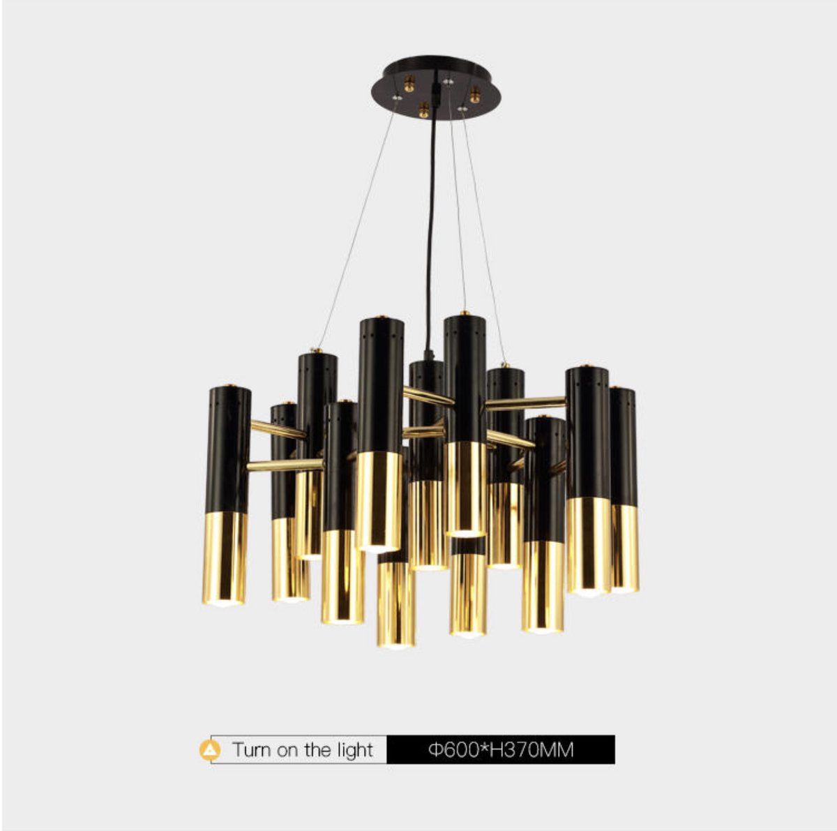 Black Metal Chandelier Light - Round/Rectangle - Reflect Lighting