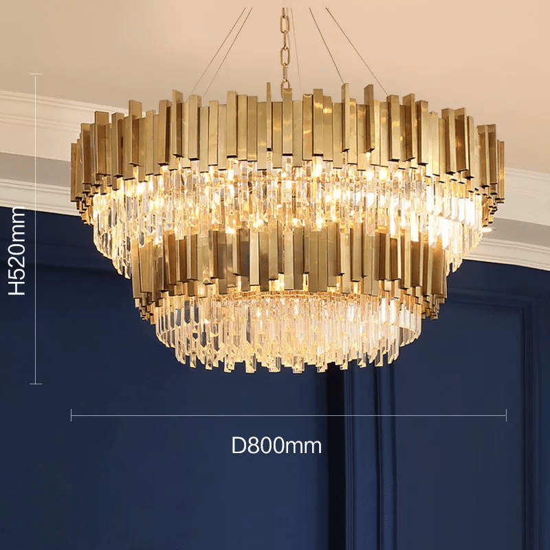 Full Set Gold Crystal Chandelier Light - Reflect Lighting