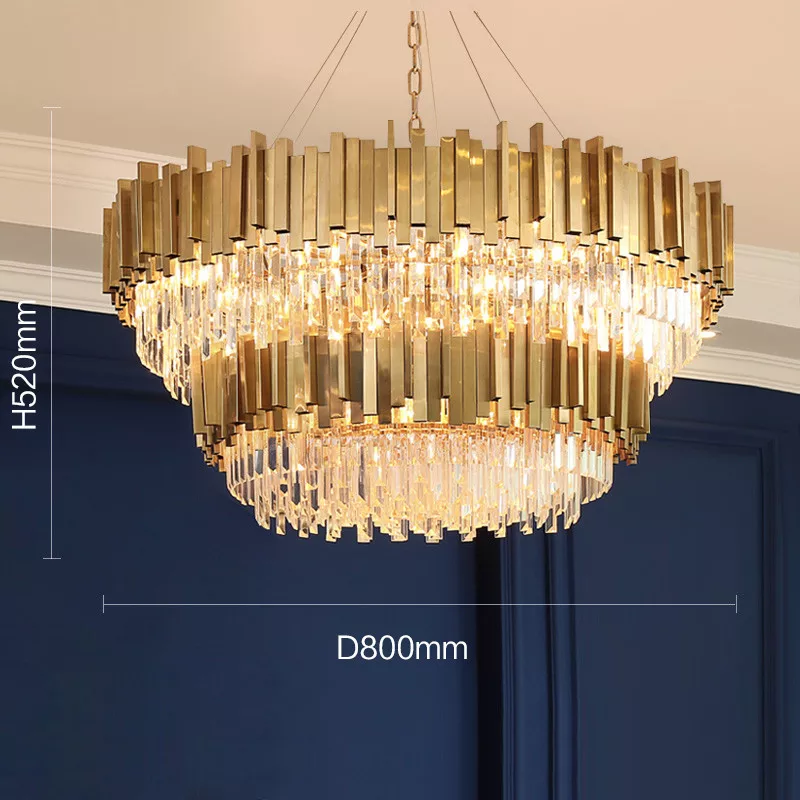 Full Set Gold Crystal Chandelier Light - Reflect Lighting
