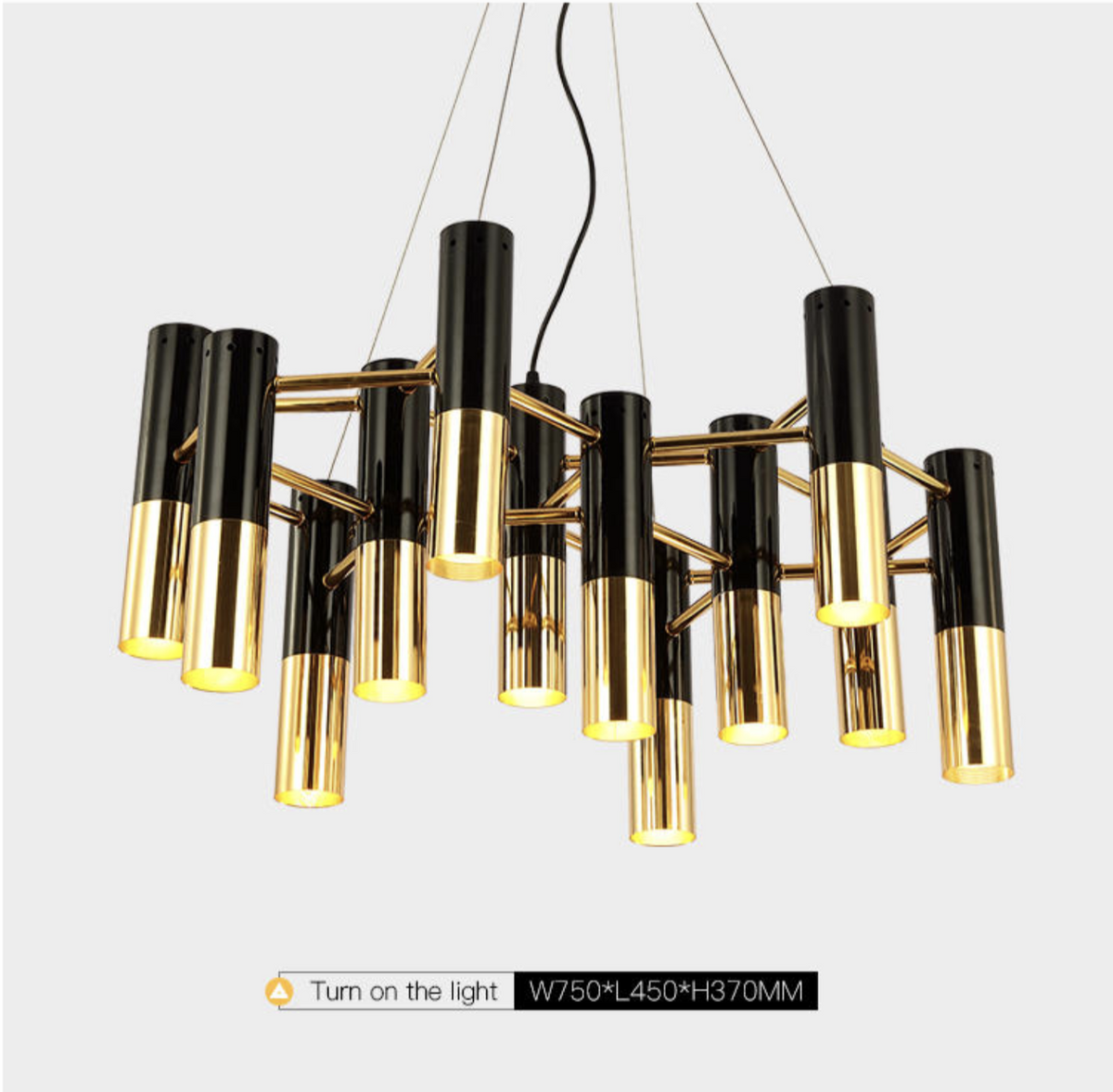 Black Metal Chandelier Light - Round/Rectangle - Reflect Lighting