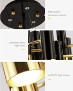 Black Metal Chandelier Light - Round/Rectangle - Reflect Lighting