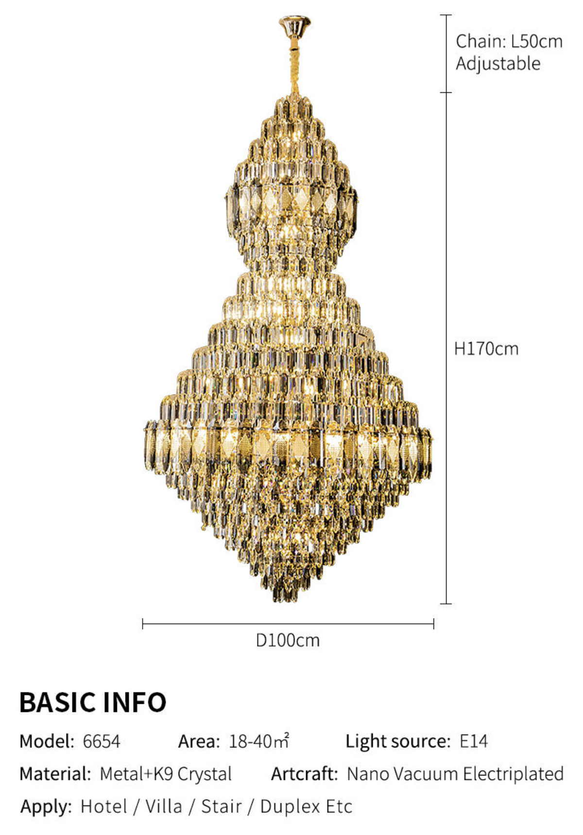 Salazar Ramon Large Crystal Chandelier - Reflect Lighting