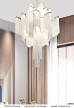 Iron Large Long Metal Chandelier-Gold/Chrome - Reflect Lighting