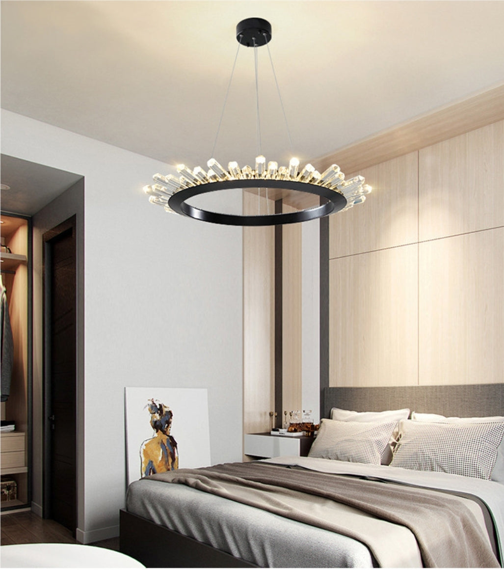 Wagon Wheel Chandelier-Black/Gold - Reflect Lighting