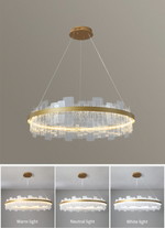 Clyde Barndon Frosted/Engraved Chandelier- Round/Rectangle - Reflect Lighting