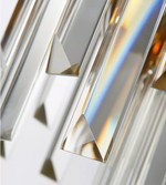 Gray & Gold Crystal Chandeliers-Round/Rectangle - Reflect Lighting