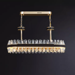Lladró Black Leather Led Crystal Chandelier- Round/Rectangle - Reflect Lighting