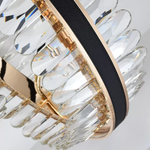 Lladró Black Leather Led Crystal Chandelier- Round/Rectangle - Reflect Lighting