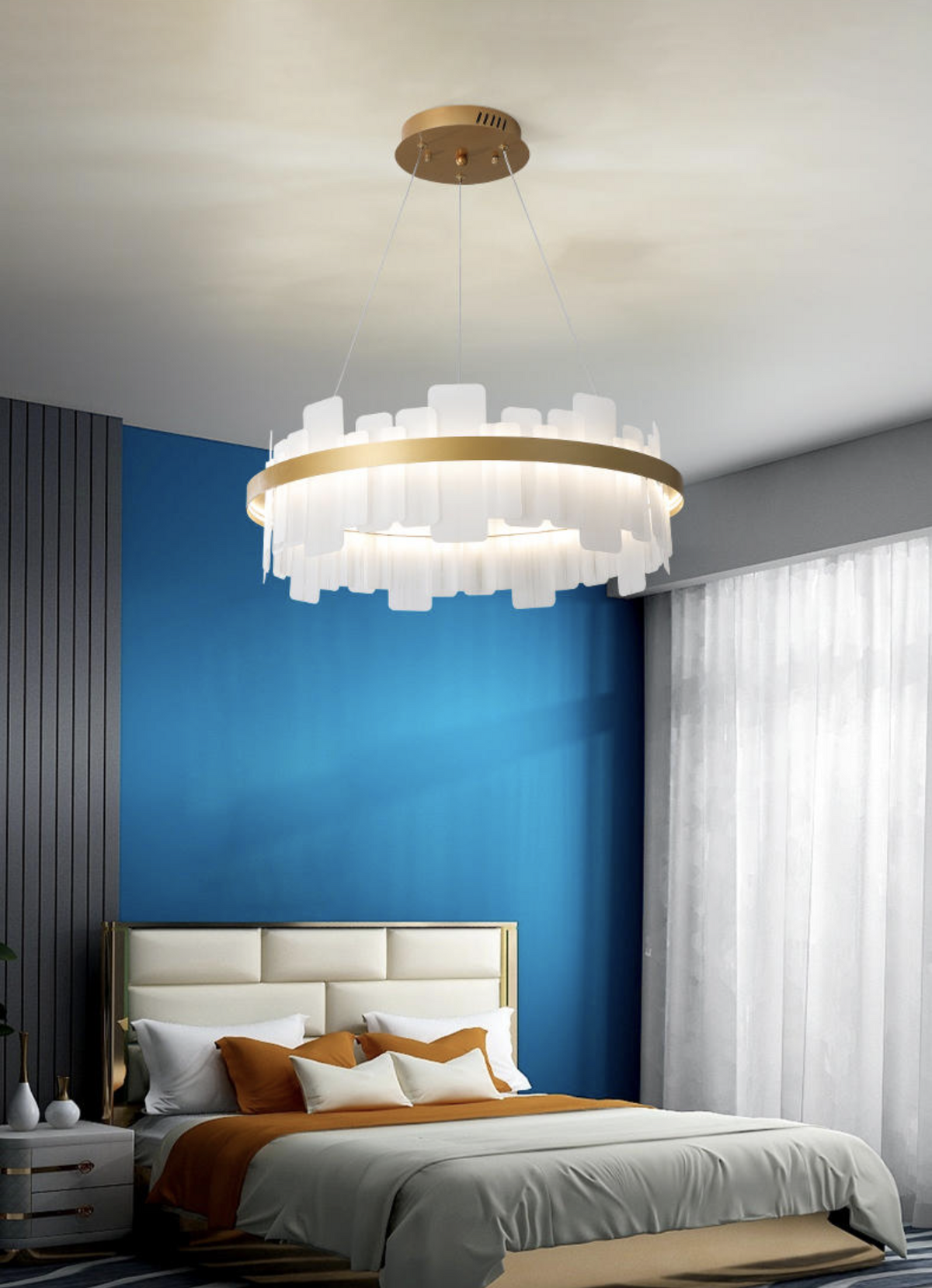 Clyde Barndon Frosted/Engraved Chandelier- Round/Rectangle - Reflect Lighting
