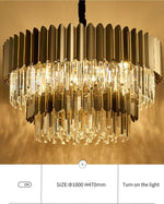 Msambamba Grey & Gold Crystal Chandelier-Round/Rectangle - Reflect Lighting