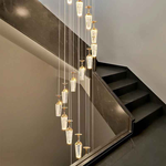 Golden Elegance Cascading Staircase Chandelier