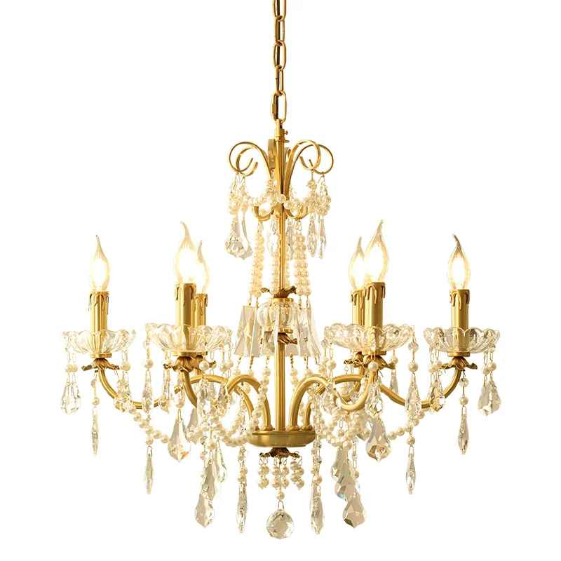 Copper Glow Crystal Pear Chandelier