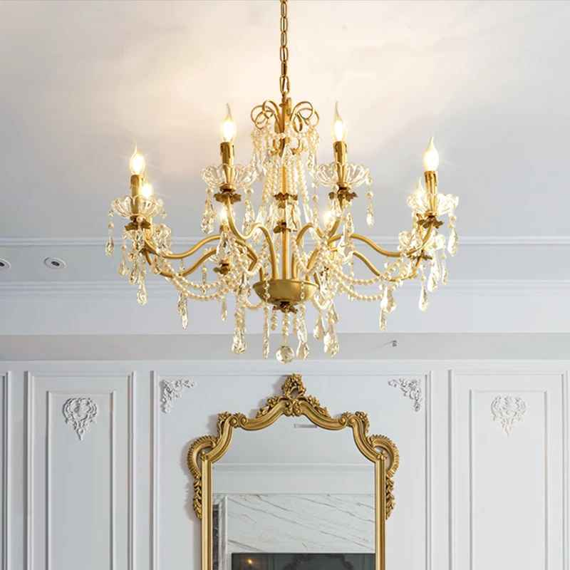 Copper Glow Crystal Pear Chandelier