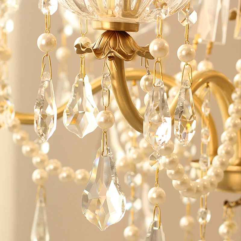 Copper Glow Crystal Pear Chandelier
