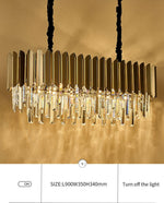 Msambamba Grey & Gold Crystal Chandelier-Round/Rectangle - Reflect Lighting