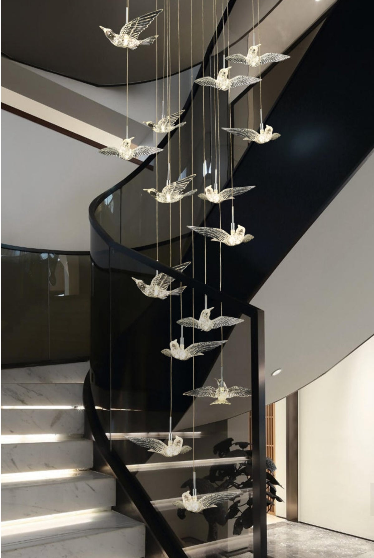 Cuckoo Bird Staircase Chandelier - Reflect Lighting