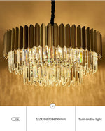 Msambamba Grey & Gold Crystal Chandelier-Round/Rectangle - Reflect Lighting