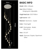 Buchholtz Eisenhauer Gold Staircase Chandelier - Reflect Lighting