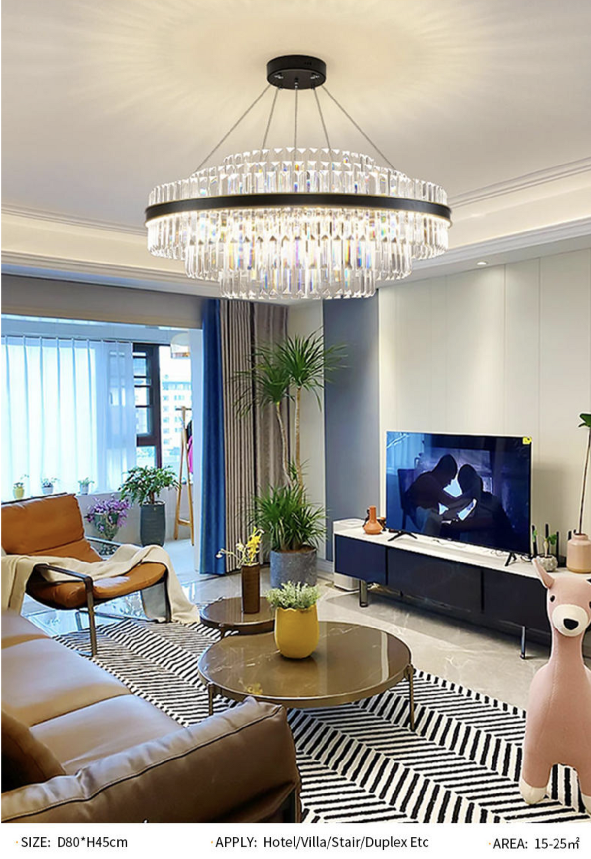 Chevonne Hopkins Gold Crystal Chandelier– Round/Rectangular - Reflect Lighting