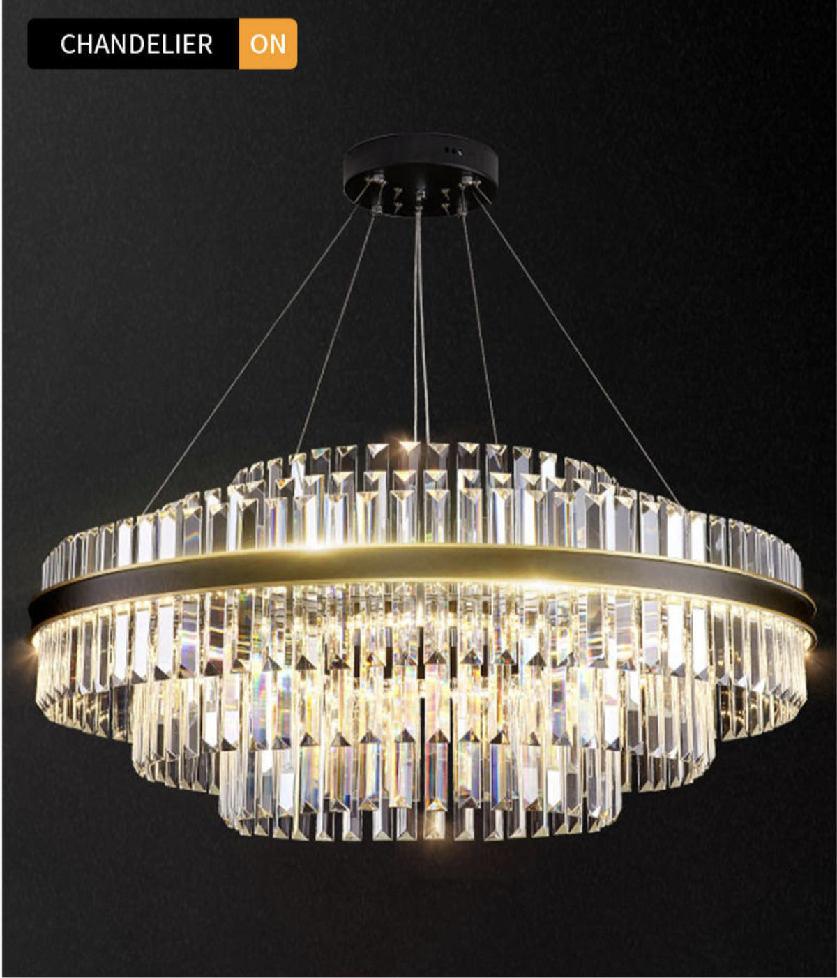 Chevonne Hopkins Gold Crystal Chandelier– Round/Rectangular - Reflect Lighting
