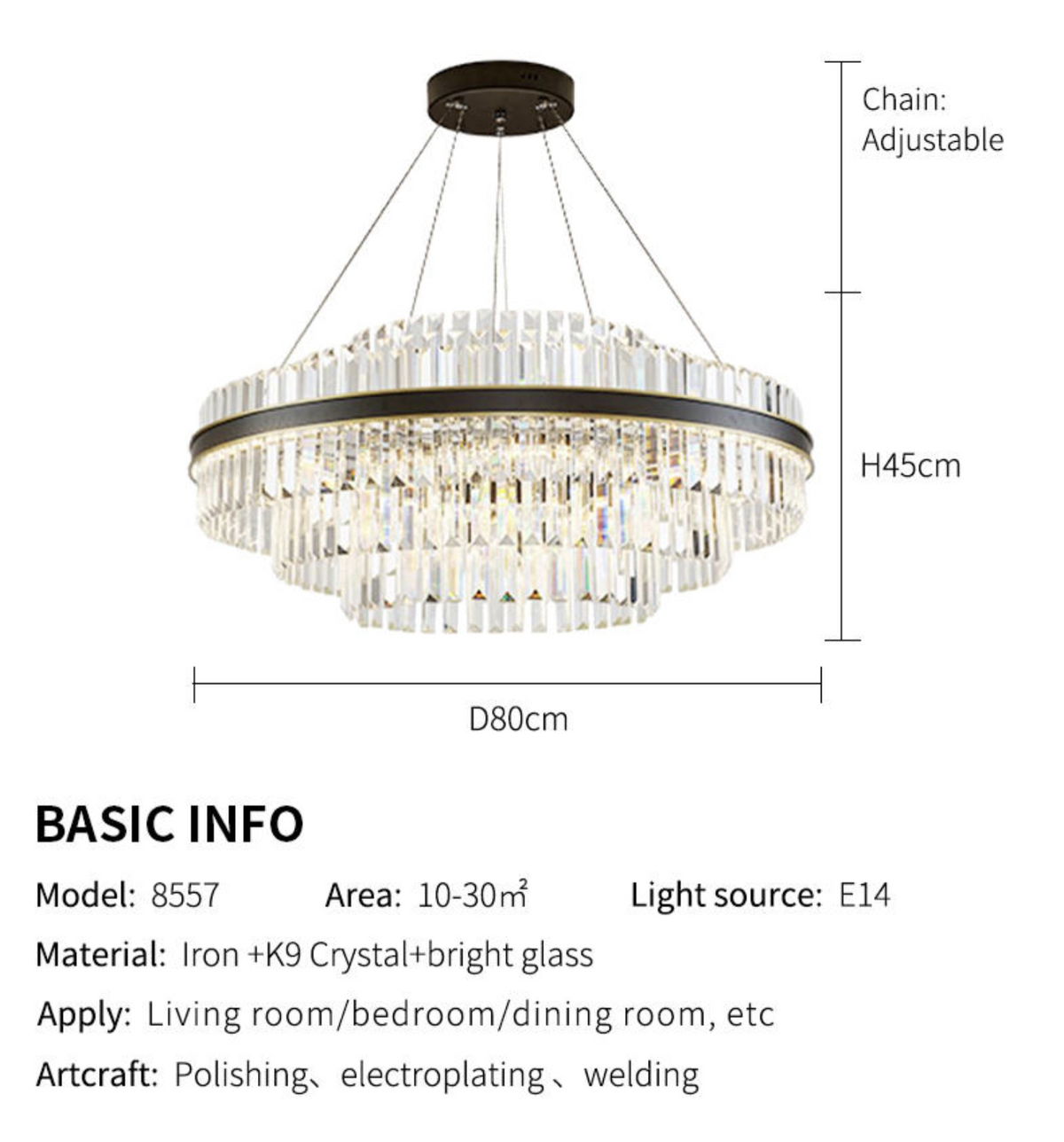 Chevonne Hopkins Gold Crystal Chandelier– Round/Rectangular - Reflect Lighting