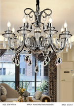 Bratton Black Crystal Candle Style Chandelier/Wall Lamp - Reflect Lighting