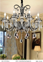 Bratton Black Crystal Candle Style Chandelier/Wall Lamp - Reflect Lighting