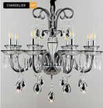 Bratton Black Crystal Candle Style Chandelier/Wall Lamp - Reflect Lighting